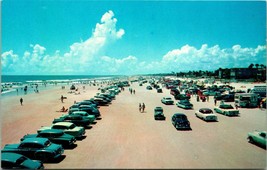 Vtg Cartolina 1940s Cromo - Daytona Spiaggia Florida Fl Auto Su Spiaggia - Unp - £6.17 GBP