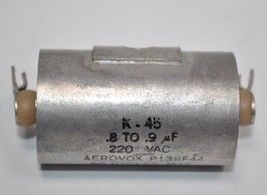 Vintage AEROVOX K-45 P138F44 Capacitor Fixed Paper .8 to .9uf / 220 VAC - $49.49