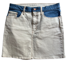 Women&#39;s Size 31 / 12 Calvin Klein Ivory Blue Denim Mini Jean Skirt - $15.29