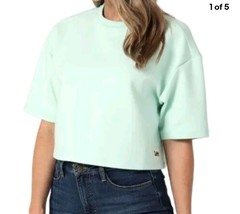 Lee Crop Top Boxy Sweatshirt Short Sleeve Womens 2XL XXL Mint Lightweigh... - £11.40 GBP