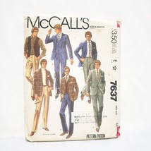 Men&#39;s Jacket Vest Pants Size 44 McCall&#39;s Sewing Pattern 7637 Uncut 1981 - $15.83