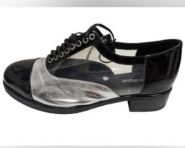 Jeffrey Campbell Black, Clear  &amp; Silver Lace-Up   Oxfords Size 7.5 - $1,125.62 MXN