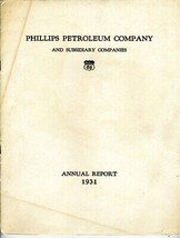 1931 Annual Report Phillips Petroleum Company and Subsidiary Companies  - £136.09 GBP