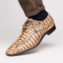 Apricena Genuine caiman Crocodile Dress Derby's Lace Up Rustic Orix image 7