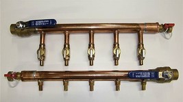 1&quot; Complete Copper Manifold 1/2&quot; Crimp Fit (With &amp; Without Valve) 2 Loop-12 Loop - £69.22 GBP+