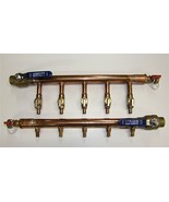 1&quot; Complete Copper Manifold 1/2&quot; Crimp Fit (With &amp; Without Valve) 2 Loop... - $87.47+