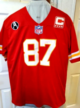 T Swiftie KC 87 Football Custom Jersey Theme (LOVER) Necklace Red/white Size L - $89.00
