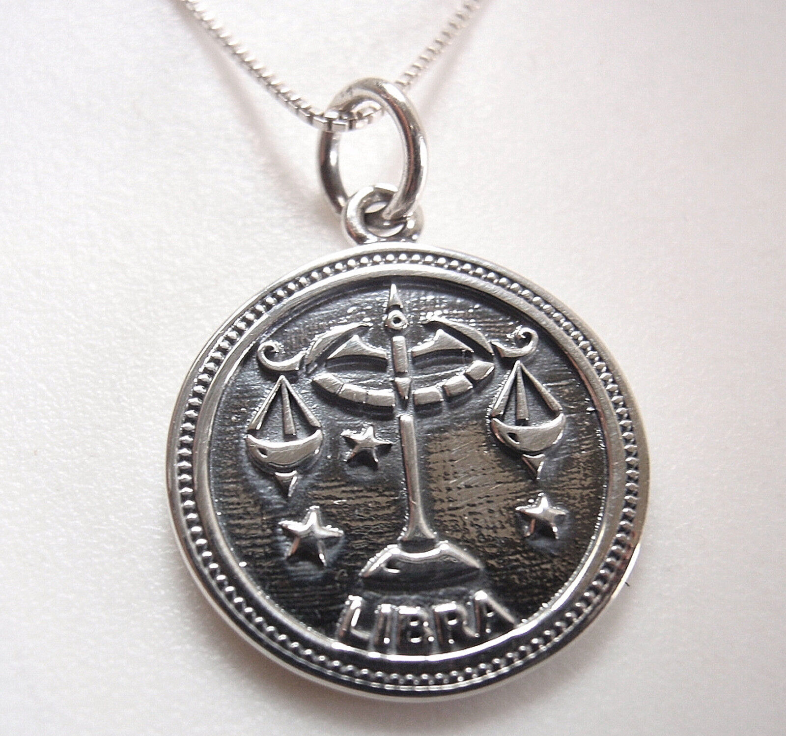 Libra Zodiac Sign of the Scale 925 Sterling Silver Pendant Astrology