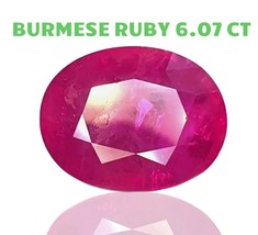 6.0 Carat Certified Natural Burma Ruby oval loose gemstone - £10,046.46 GBP
