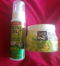 Elasta Qp LEAVE-IN Conditioner,Olive OIL/MANGO BUTTER,15 Oz And Olive Oil Mousse - £23.81 GBP