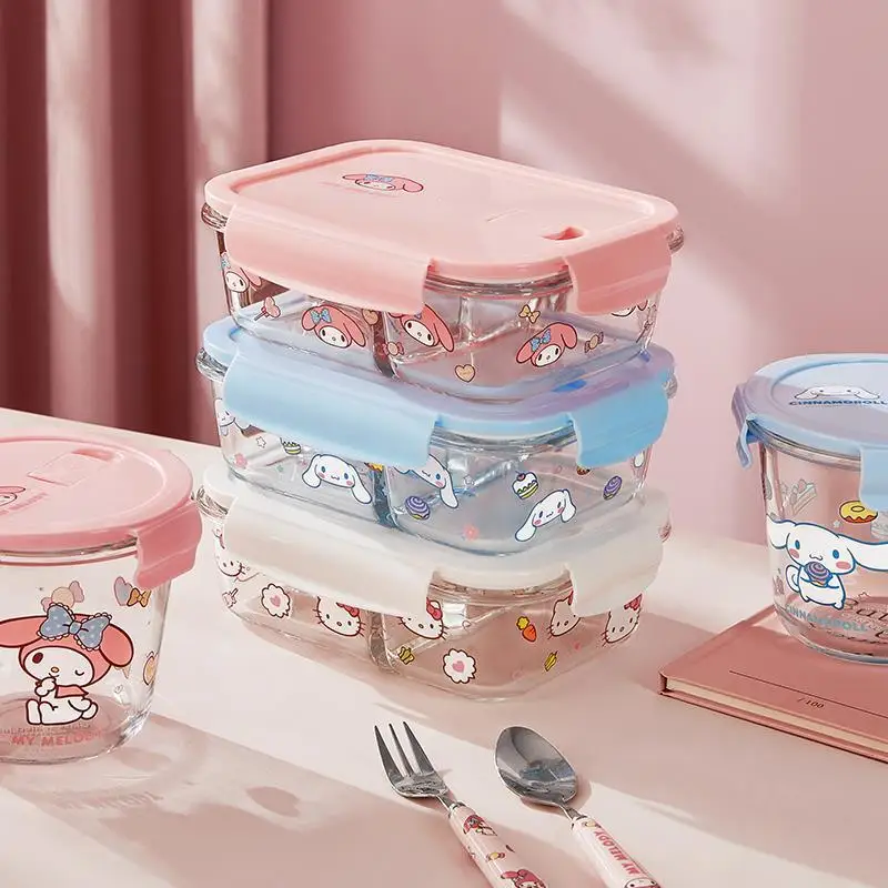 1000Ml Kawaii Sanrio Cartoon Lunch Box Hello Kittys Kuromi My Melody Girl Heart - £33.50 GBP+