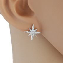 Silver Tone Earrings With Embedded Swarovski Style Crystals - $23.99