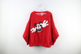 Vintage 90s Disney Womens 4XL Faded Jumbo Mickey Mouse Double Sided Sweatshirt - $89.05