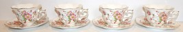 Lovely Set Of 4 Graces Teaware Porcelain Pink Floral &amp; Gold Trim Cups &amp; Saucers - £41.07 GBP