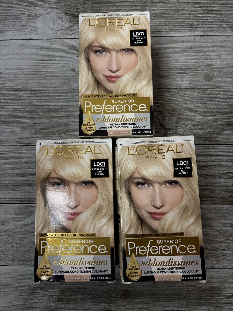 3pk  Loreal Superior Preference Hair Color LB01 Extra Light Ash Blonde - $33.00