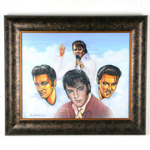 Untitled (5 Images of Elvis Presley) By Anthony Sidoni 2005 Signed Oil Painting - £2,956.73 GBP