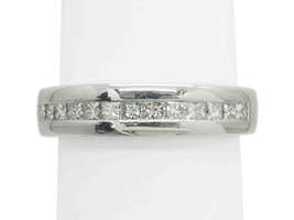 Men&#39;s 1.30ct tw Channel Princess Diamond 6mm Band Ring Platinum Size 12.25 - £7,192.86 GBP