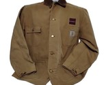 Vintage 90s CARHARTT USA Union Made Mens Blanket Lined Brown Chore Coat 40 - £77.09 GBP