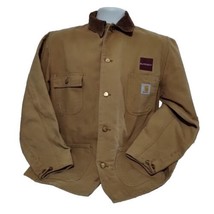 Vintage 90s CARHARTT USA Union Made Mens Blanket Lined Brown Chore Coat 40 - £77.16 GBP