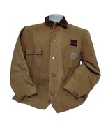 Vintage 90s CARHARTT USA Union Made Mens Blanket Lined Brown Chore Coat 40 - £77.74 GBP