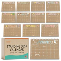 Doodle Kraft Small Desk Calendar | 2025-2026 | Standing Flip Calendar - $19.99