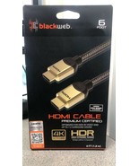 NEW Black Web 6 Foot HDMI Cable Premium Certified 4K Ultra HD BWA17AV010 - $188.64 MXN