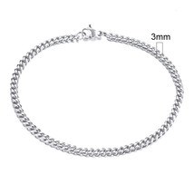 Vnox Mens Simple 3-11mm Stainless Steel Curb Cuban Link Chain Bracelets for Wome - £12.41 GBP