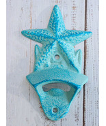 Cast Iron Rustic Beach Blue Nautical Marine Sea Star Starfish Wall Bottl... - €12,24 EUR