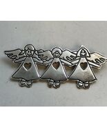 Sterling Silver 925 EFS Guardian Angels Brooch Pin Mexico 2.25” Long - $38.56 CAD