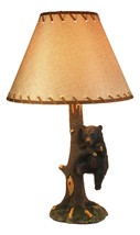 Ebros Whimsical Black Bear Hanging On Tree Branch Table Lamp with Shade 22&quot;H - £77.94 GBP