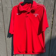 Nike Dri-Fit Muskingum Magnus Basketball S/S Polo Shirt Red Men&#39;s Large NCAA - £15.81 GBP