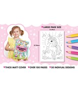100 Page Children&#39;s Unicorn Coloring Book, Kids Large Girls Colouring Book - $10.49 CAD
