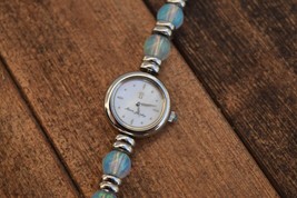 Vintage Kyocera Lady&#39;s Personalized Dress Watch 1F20-1040 crystal bracel... - £30.00 GBP
