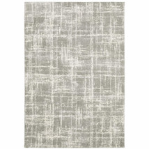 10&#39; X 13&#39; Grey And Ivory Abstract Shag Power Loom Stain Resistant Area Rug - $1,082.02