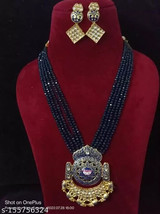 Kundan Choker Meena Necklace Earrings Jewelry Set Trending Bridal Ethnic20 - £23.79 GBP