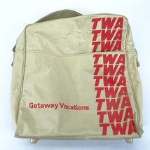 Vintage TWA Airline Beige Getaway Vacation Carry On Messenger Tote Bag - $17.05