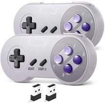 2 Pack 2.4 Ghz Wireless Usb Controller Compatible With Super Nes, Purple / Gray - £34.47 GBP