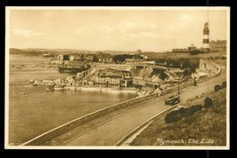 Vintage FRITHS Travel Postcard Plymouth Lido England Smeaton&#39;s Tower Lig... - £10.03 GBP