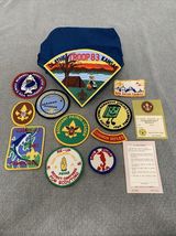 Vintage Boy Scout Stitched Patches Mixed Lot Of 10 And Neckerchief EG JD - $24.75