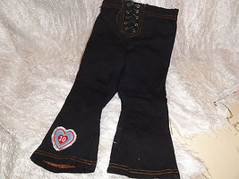 PANTS &amp; TOP 3T KIDS HEADQUARTERS black pants 19&quot; orange top  (clo bx 1-O) - £3.10 GBP