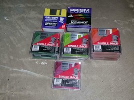 Lot 38 asst PRISM 3.5&quot; Floppy Disks Loose some with Cases NOS IBM Formatted - £39.95 GBP