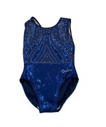 Quatro Competitive Gymnastics Leotard Child Large CCLA Blue Sparkle Rhin... - $65.64 CAD