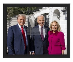 President Donald Trump At White House With Joe And Jill Biden 8X10 Framed Photo - $24.99