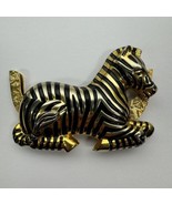 Gold Metal Zebra Belt / Purse Buckle Cover Doreen Ryan Style Vtg - $40.73 CAD