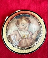 Vintage Art Deco Baby Print Litho Round Domed Convex Glass 4&quot; Diameter U... - $20.70 CAD