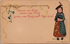 E Curtis Valentine Scottish Girl  Bonnie Wee Clay Center NE Tuck Postcar... - $9.95