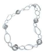 Sterling Silver Oval Link Round Charm Link Necklace - $235.21 CAD