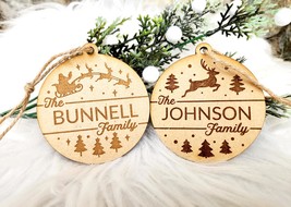Custom Laser Engraved Wood Family Name Ornament - $4.00