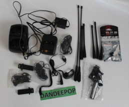 Lot Of Assorted Walkie Talkie Accessories And Parts With Charger, Antennas - $39.59