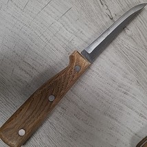 Vintage Wood Handle Stainless Steel Japan Utility Knife 5&quot; Pre-owned - £5.14 GBP